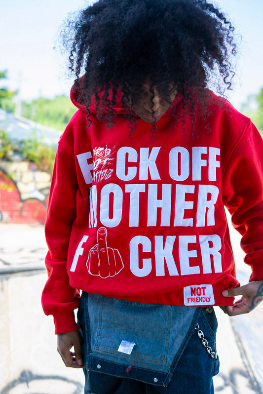 Red Fuck Off Hoodie