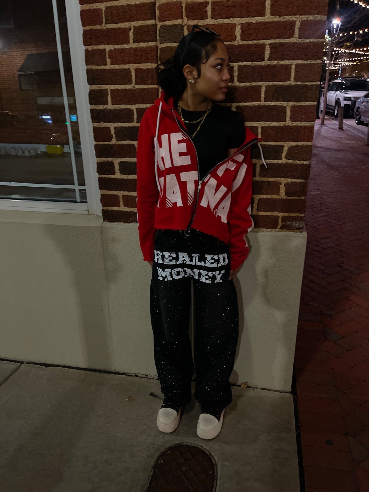 Healed Money Black Rhinestone Jeans