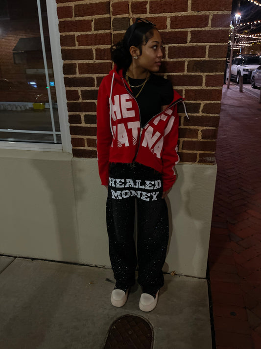 Healed Money Black Rhinestone Jeans