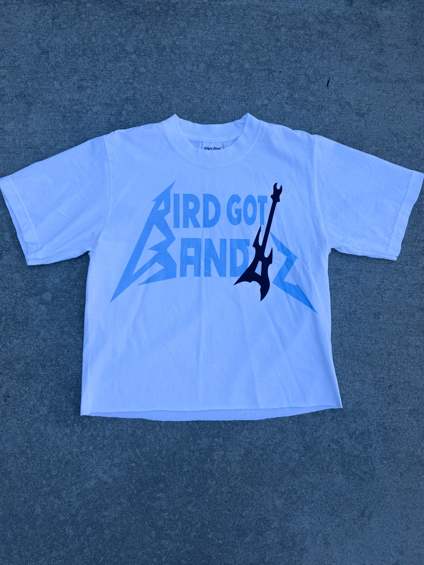 White & Blue Rockstar Tee