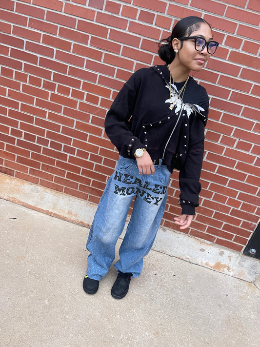 Healed Money Rhinestone Jeans