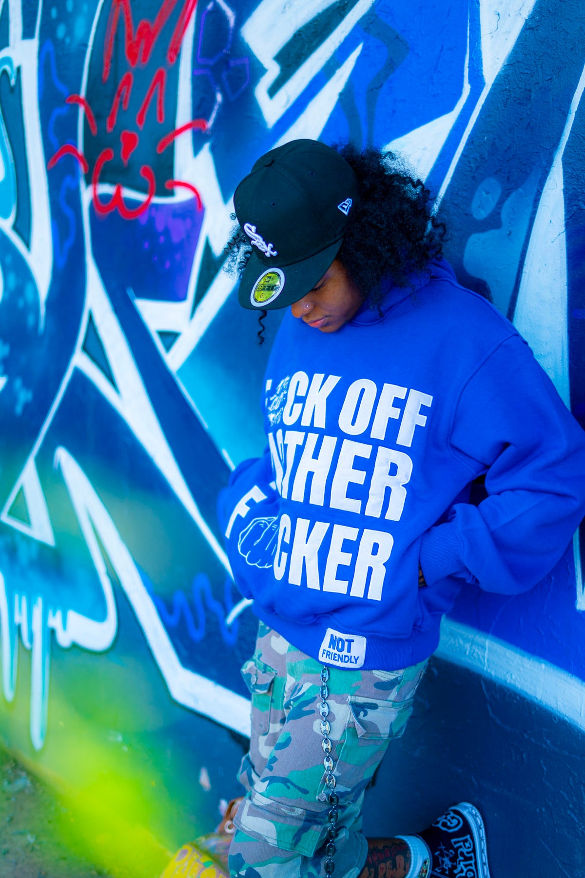 Blue Fuck Off Hoodie