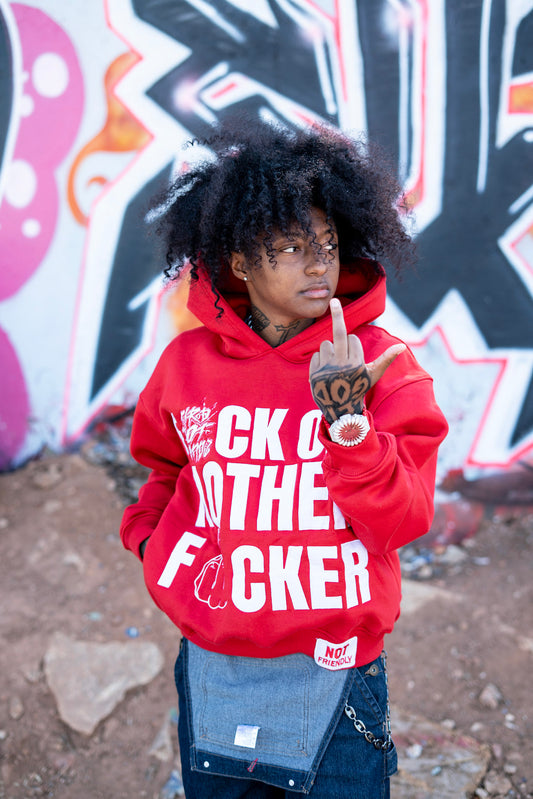 Red Fuck Off Hoodie